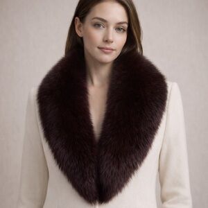 Vintage Genuine Fox fur Collar Brown-Black 46” Tip to Tip- Luxury Statement